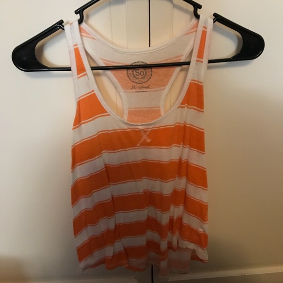 Orange and white tank top. - Picture 1 of 2
